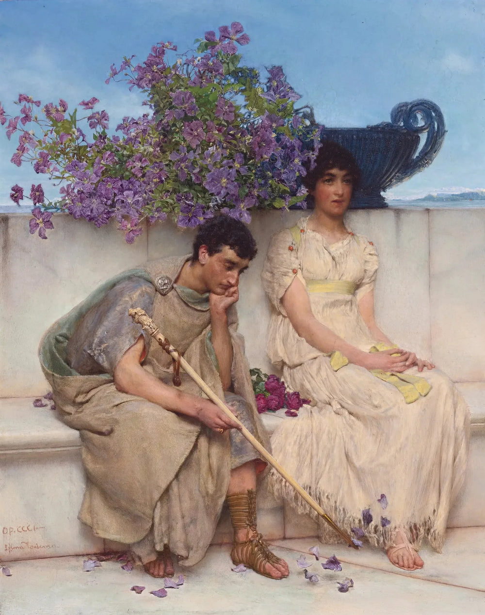 Un silence éloquent - Lawrence Alma-Tadema image 1 reproduction artisanale de tableau