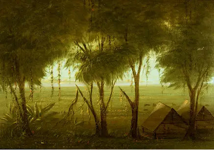 Un village de Connibo - George Catlin image 1 copie peinte à la main à l’huile