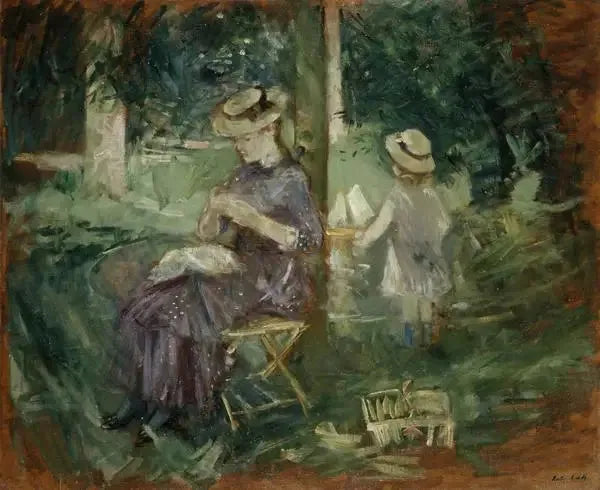 امرأة وطفل في حديقة - بيرث موريزو