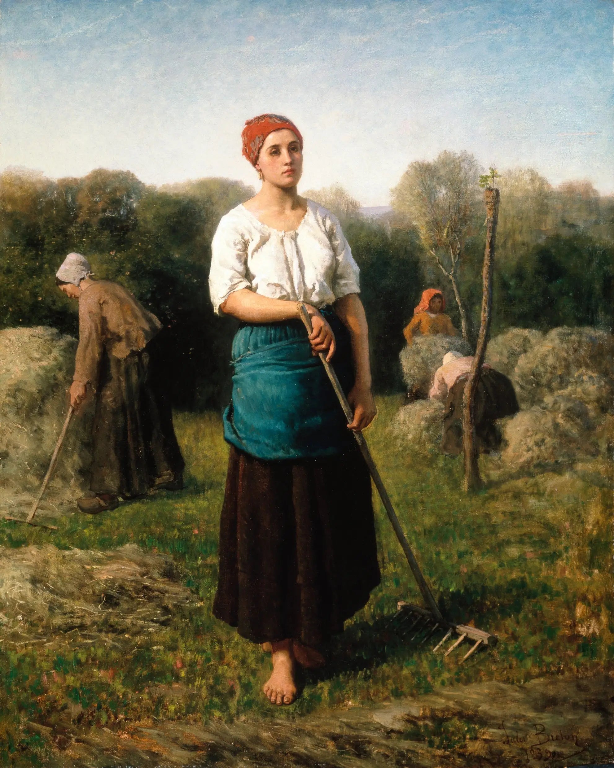 Une fille avec un râteau - Jules Breton - Alpha Reproduction