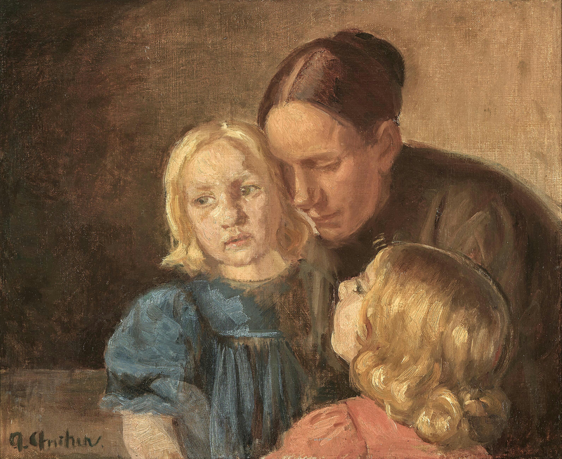 Une mère avec ses enfants. - Anna Ancher
