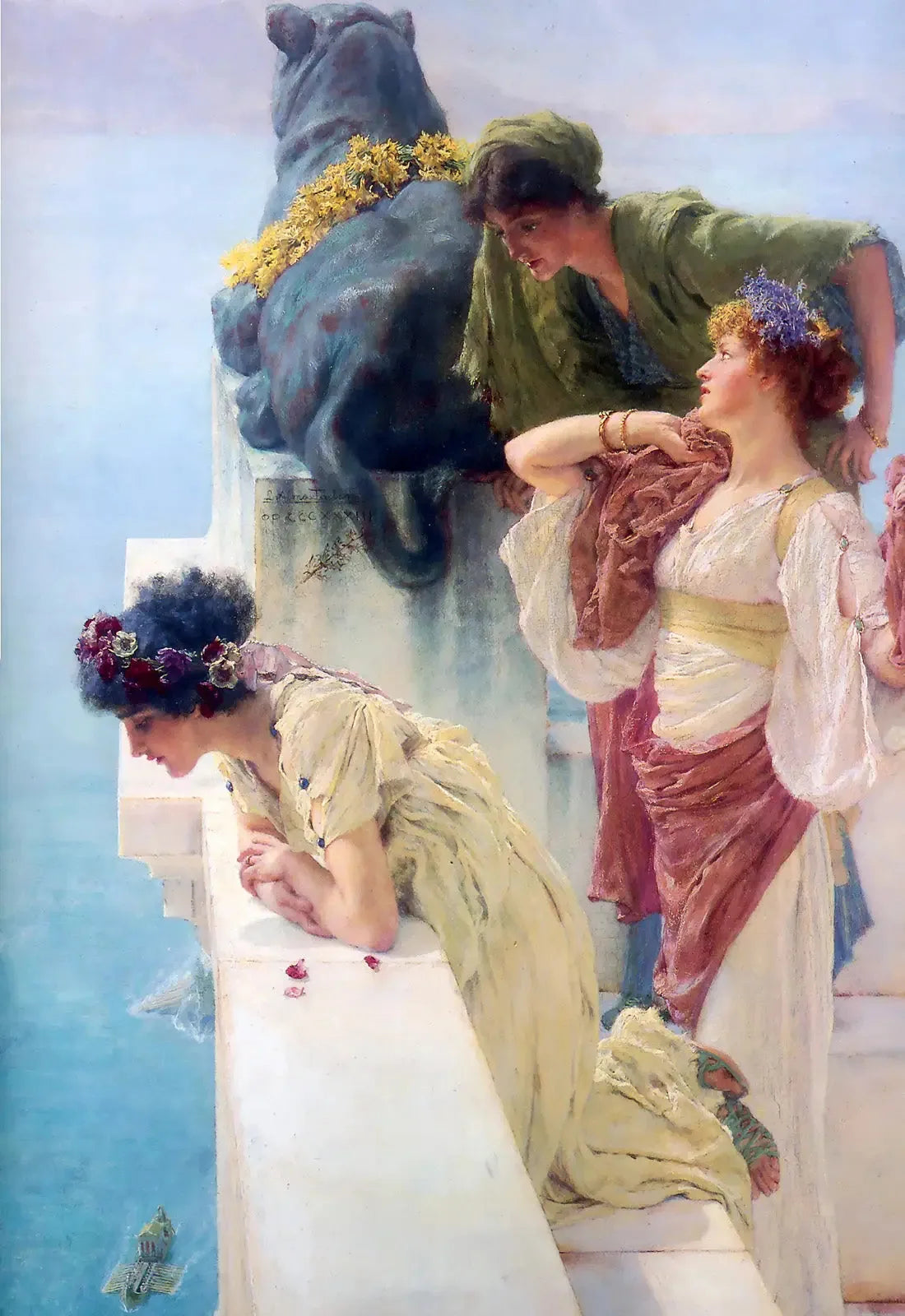 Une pièce pour Vantage - Lawrence Alma-Tadema image 1 copie peinte à la main à l’huile