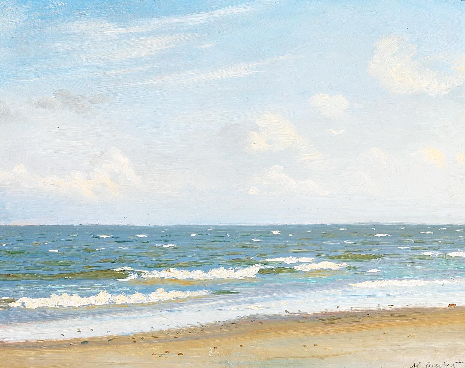 Une plage avec vue sur la mer. - Michael Peter Ancher - Alpha Reproduction