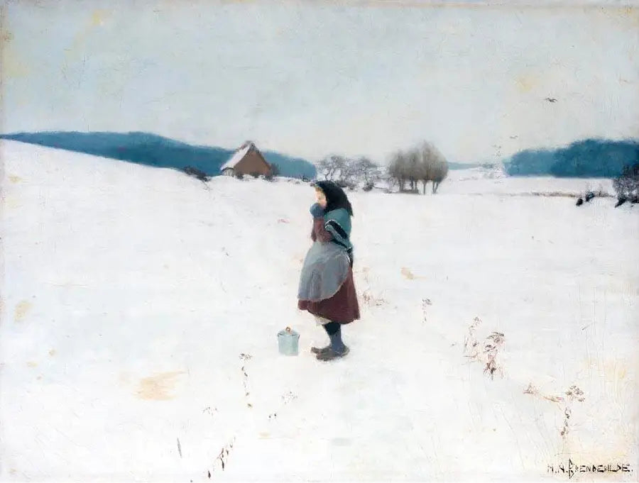 Une promenade dans la neige. - H. A. Brendekilde - Alpha Reproduction