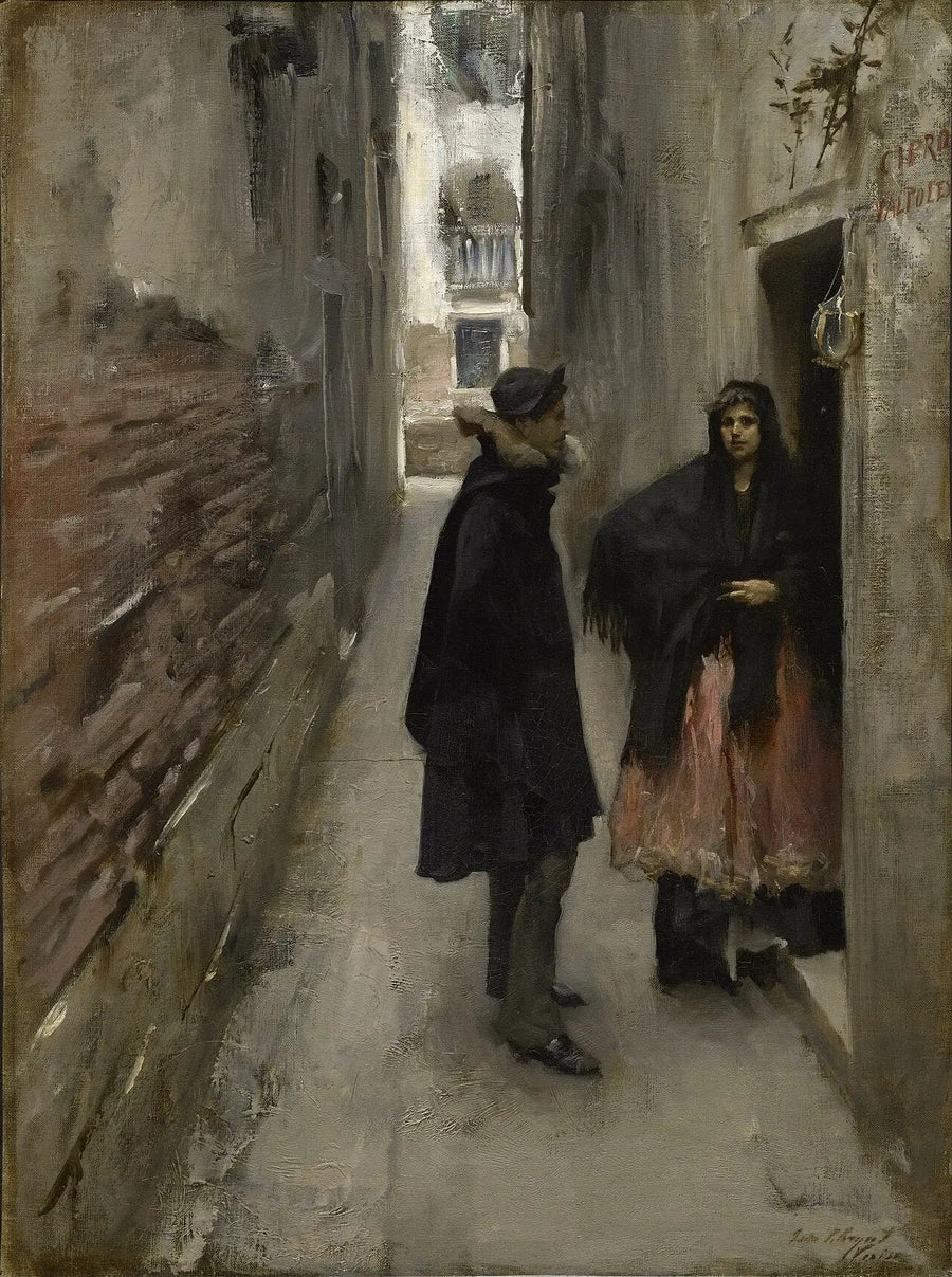Une rue à Venise - John Singer Sargent image 1 copie de tableau peinte à la main