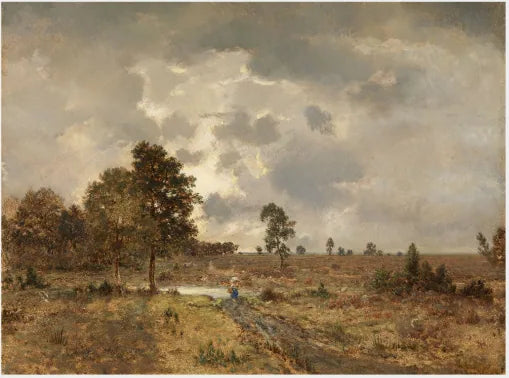 Une scène champêtre avec un enfant - Théodore Rousseau
