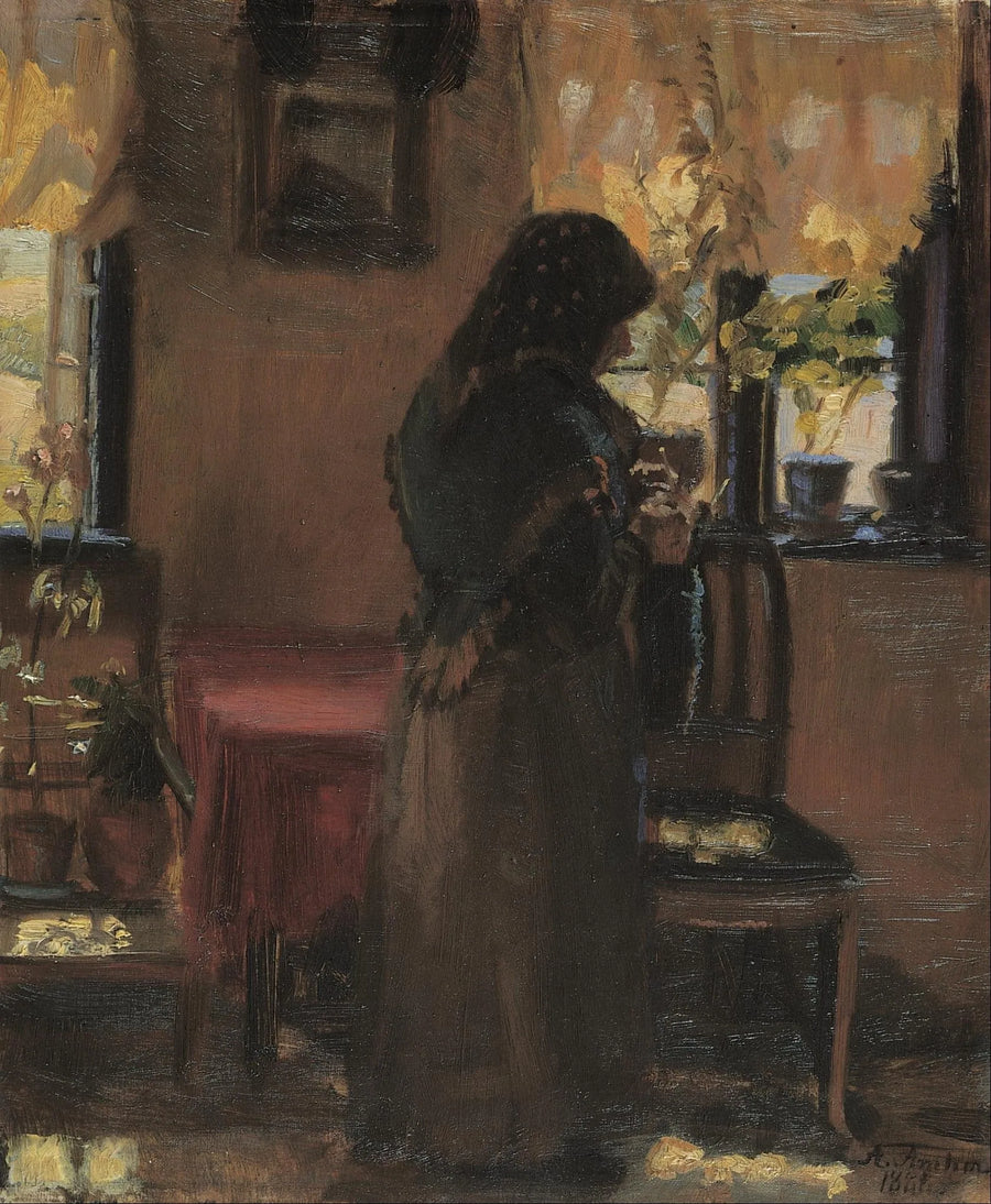 Une vieille dame dans sa chambre. - Anna Ancher