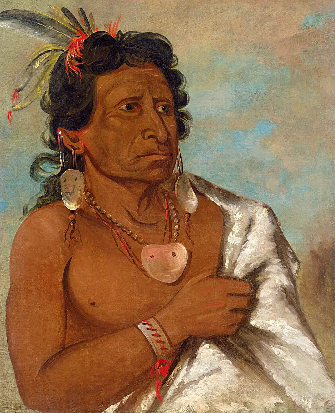 U’sh-ee-kitz Celui qui se bat avec une plume chef de la tribu - George Catlin - Alpha Reproduction