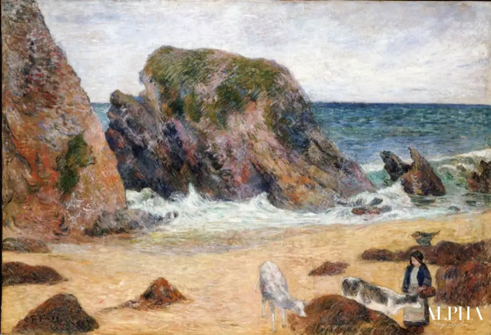 Vaches au bord de la mer - Paul Gauguin - Reproductions de tableaux et peintures haut de gamme