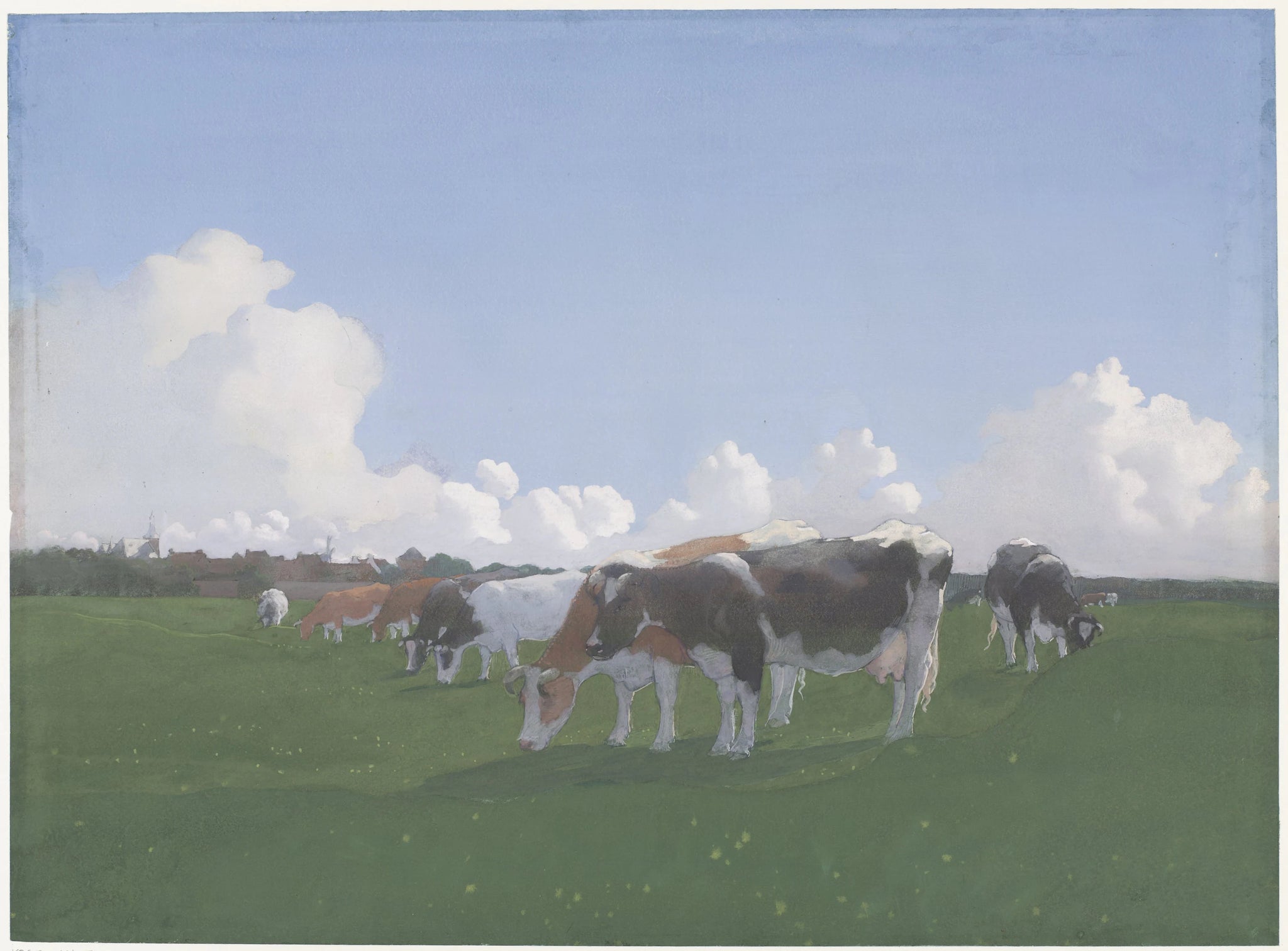 Vaches au pâturage dans un pré - Jan Voerman