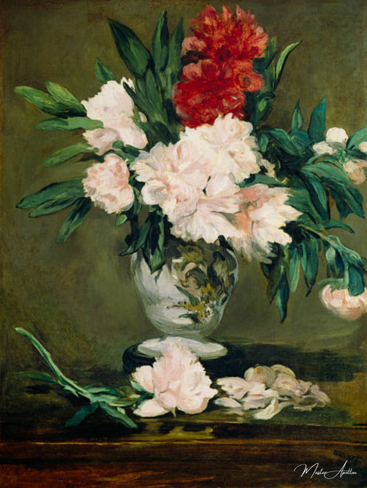 Vase de pivoines - Edouard Manet - Reproductions de tableaux et peintures haut de gamme