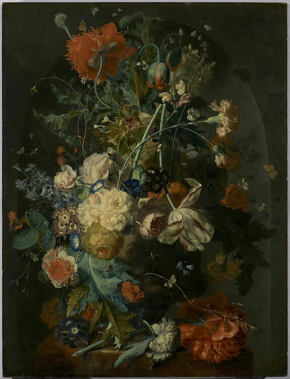 Vase de fleurs dans une niche - Jan van Huysum