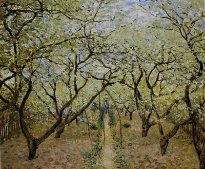 Reproduction du tableau « Verger en fleurs - Claude Monet » par Alpha Reproduction en peinture à l’huile