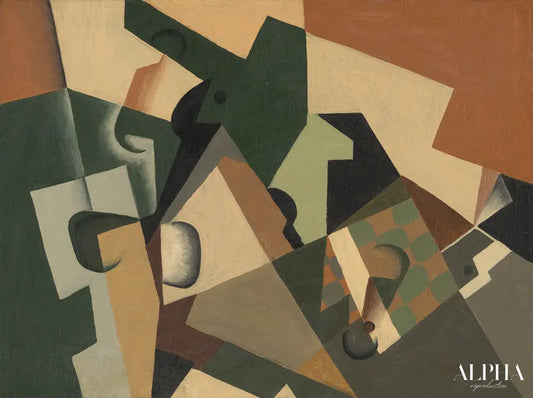 Verre et damier - Juan Gris - Reproductions de tableaux et peintures haut de gamme