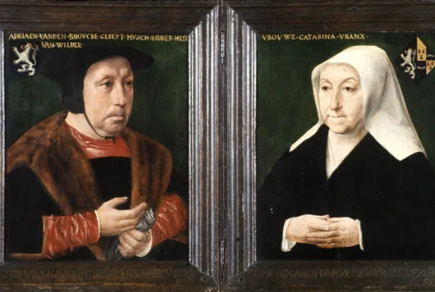 VERVALLEN Dubbelportret van Adriaen van de Broucke en Catharina Vranx, - Jan Mostaert image 1 reproduction de peinture à l’huile