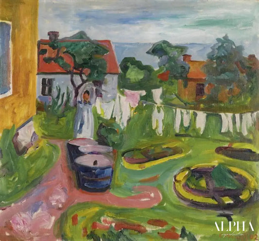 Vêtements sur une ligne à Asgardstrand - Edvard Munch - Reproductions de tableaux et peintures haut de gamme