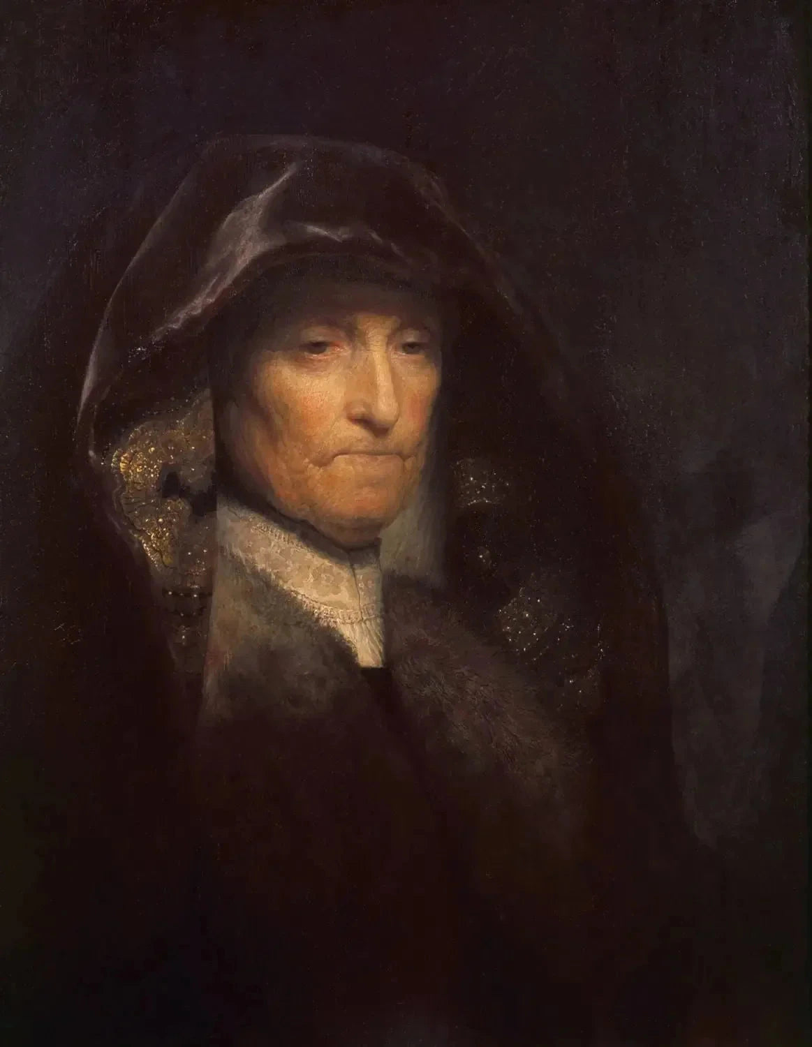 Vieille femme dite la mère de l’artiste — Rembrandt, vers 1627–1629, Royal Collection