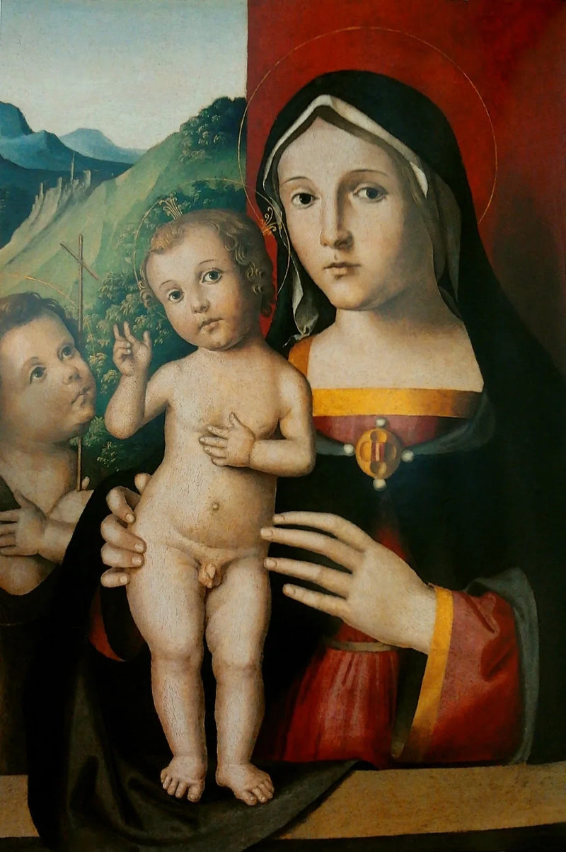 Vierge à l'Enfant avec le petit saint Jean-Baptiste. - Marco Palmezzano