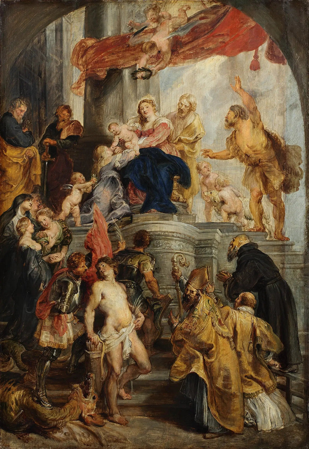 Vierge à l’Enfant en trône et saints - Peter Paul Rubens - Alpha Reproduction