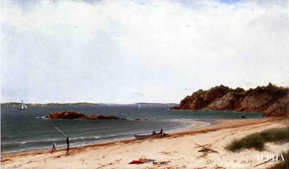 View of the Beach at Beverly, Massachusetts - John Frederick Kensett - Reproductions de tableaux et peintures haut de gamme