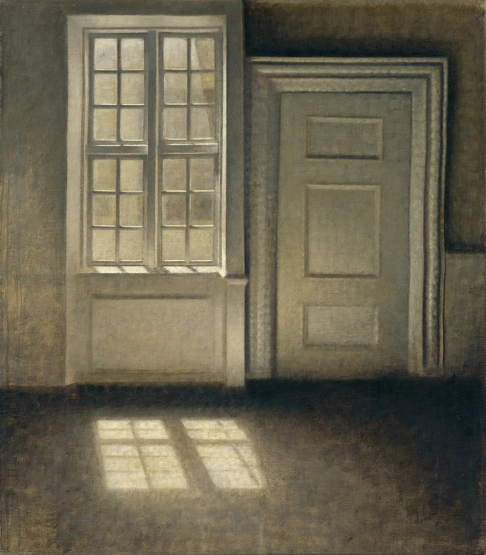 Étude de soleil dans le salon, peinture de Vilhelm Hammershøi