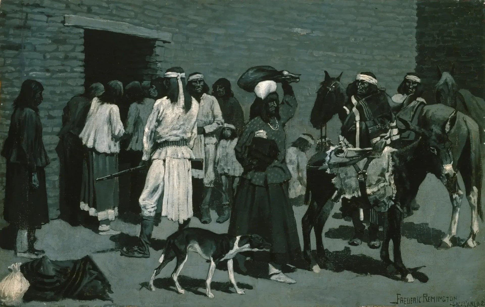 Village indien Pueblo - Frederic Remington image 1 copie de tableau peinte à la main