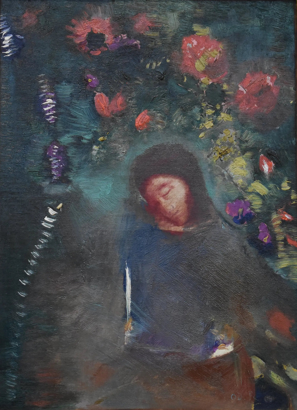 Visage et fleurs - Odilon Redon image 1 tableau peint à l’huile sur toile