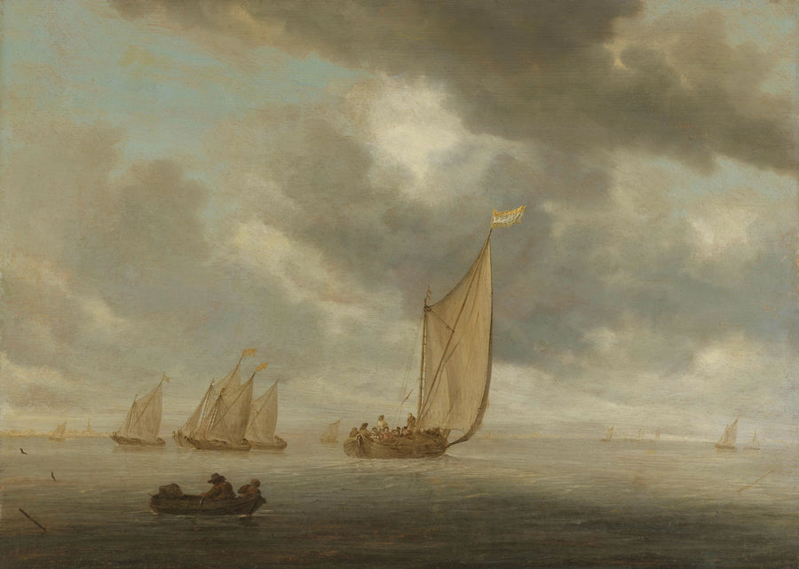 Voiliers sur de vastes eaux intérieures - Salomon van Ruysdael