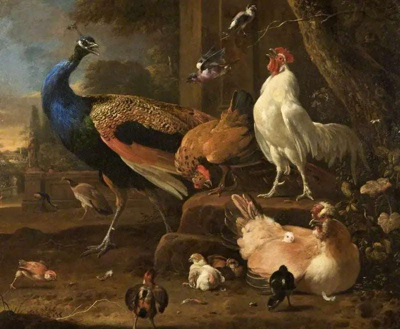 Volaille - Melchior de Hondecoeter image 1 reproduction artisanale de tableau