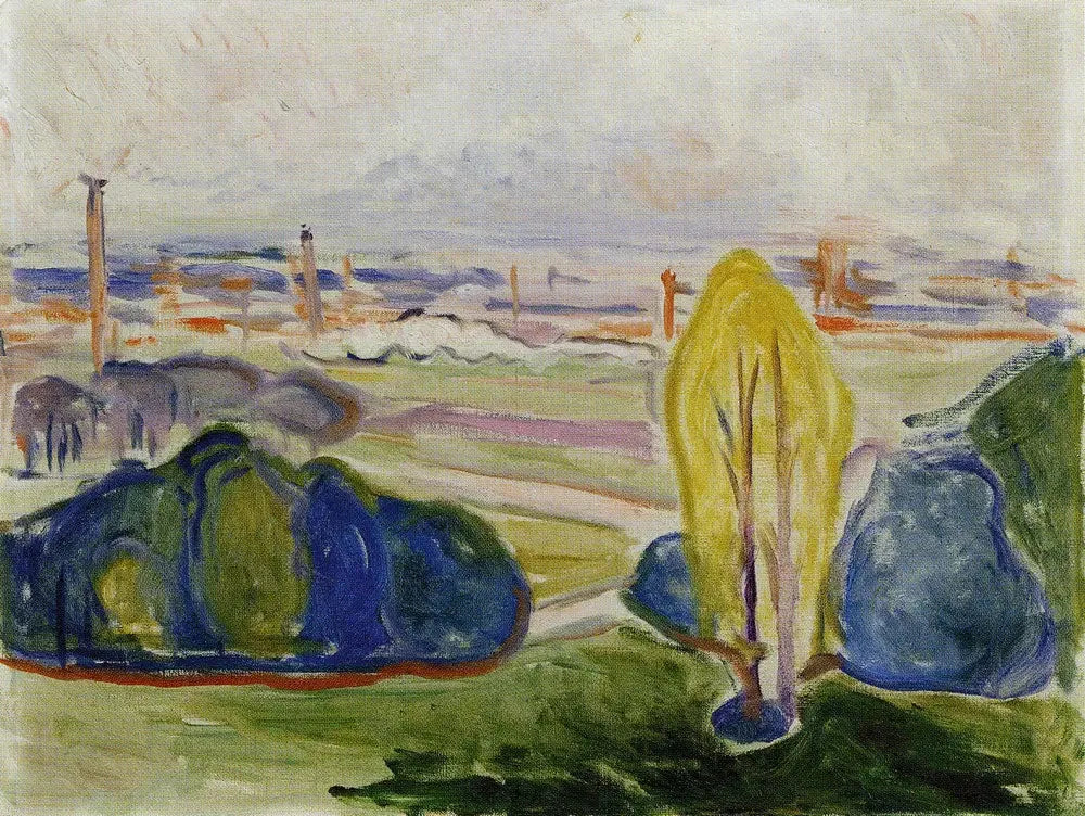 Vue au-delà de Chemnitzal - Edvard Munch image 1 tableau peint à l’huile sur toile