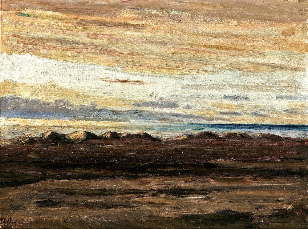 Vue de la mer au crépuscule. - Michael Peter Ancher image 1 copie peinte à la main à l’huile