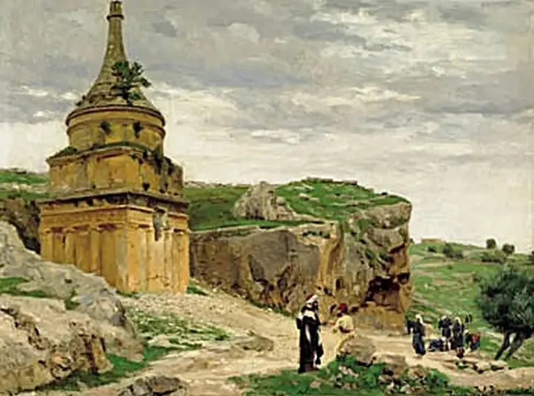 منظر وادي القدر مع قبر أبشالوم، بالقرب من القدس. - هـ. أ. برينديكيل