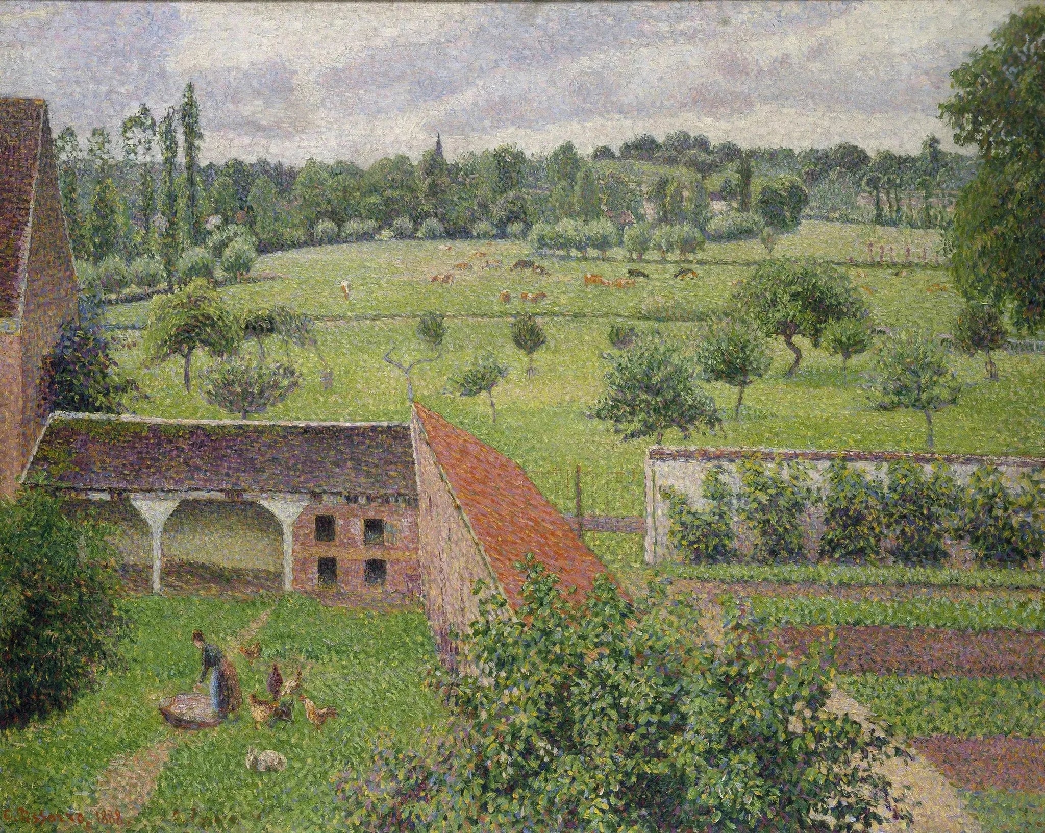 Vue de ma fenêtre, Éragny - Camille Pissarro image 1 copie de tableau peinte à la main
