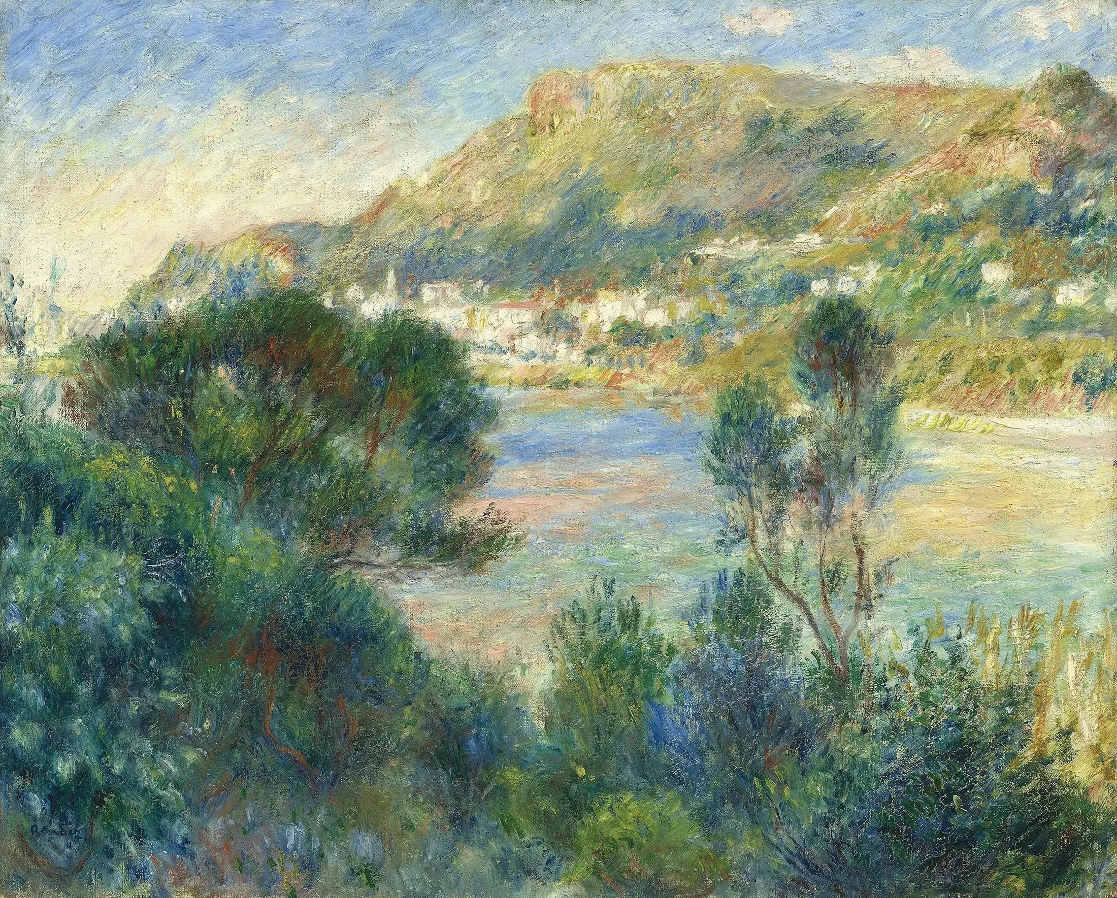 Vue de Monte Carlo depuis le Cap Martin - Pierre-Auguste Renoir image 1 copie peinte à la main à l’huile