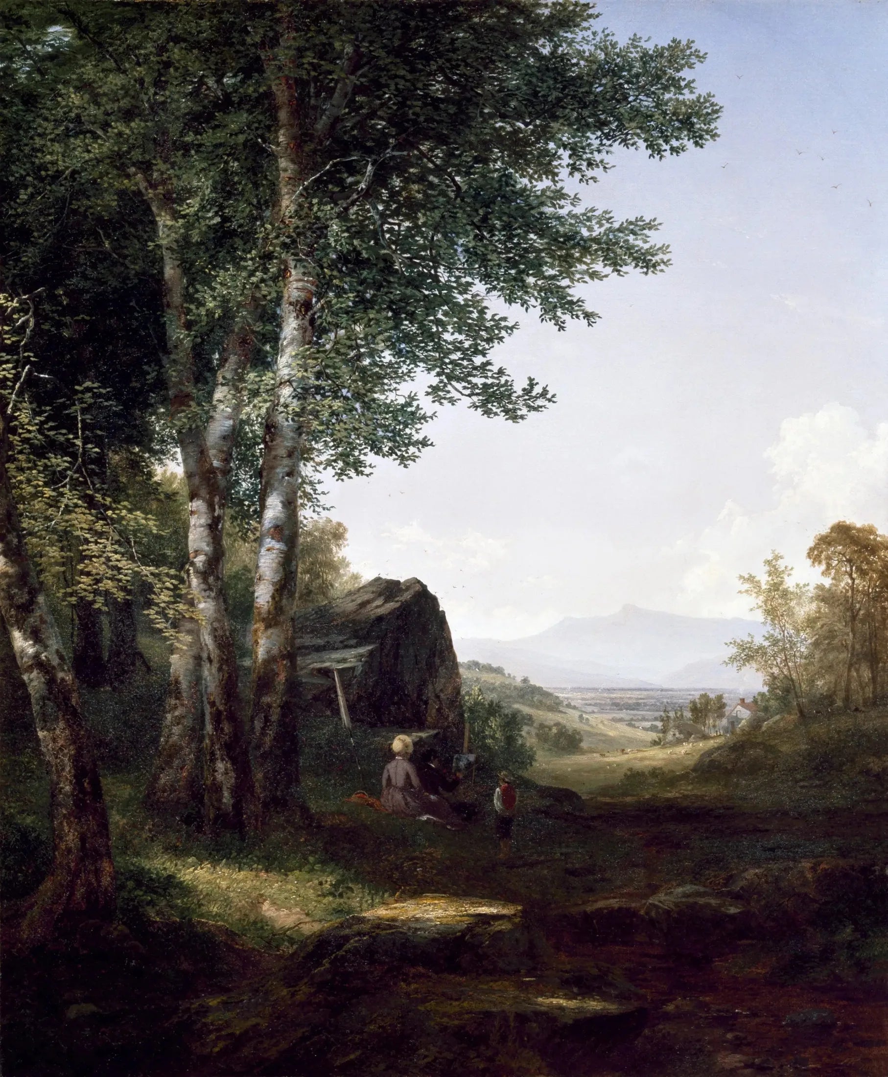 Vue lointaine de la montagne Mansfield, Vermont - John Frederick Kensett image 1 reproduction de peinture à l’huile