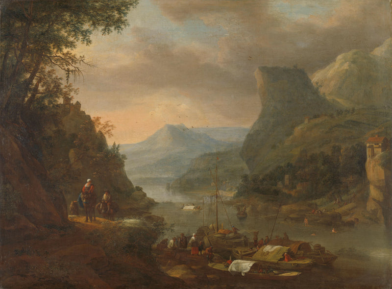 Vue sur la rivière dans une région montagneuse - Herman Saftleven II