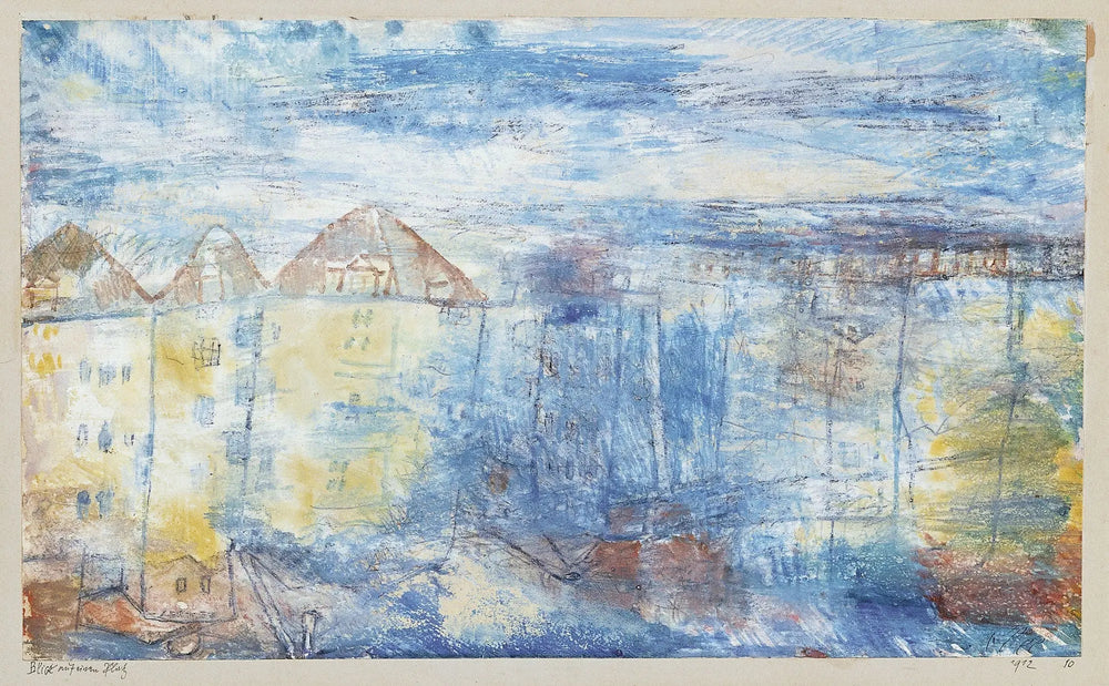 Vue sur une place - Paul Klee image 1 reproduction artisanale de tableau