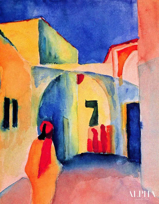 Vue sur une ruelle - August Macke - Reproductions de tableaux et peintures haut de gamme