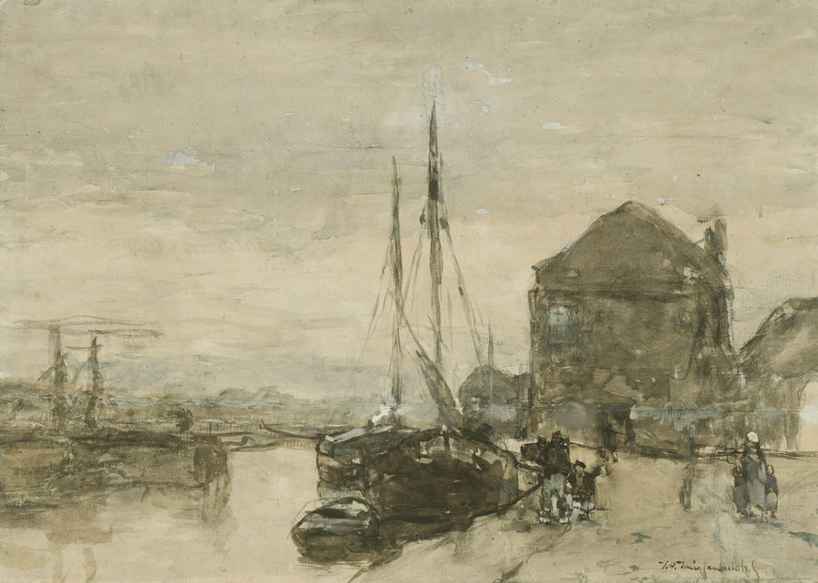 Vue du Turfmarkt avec l'Eendjespoort à Haarlem - Johan Hendrik Weissenbruch