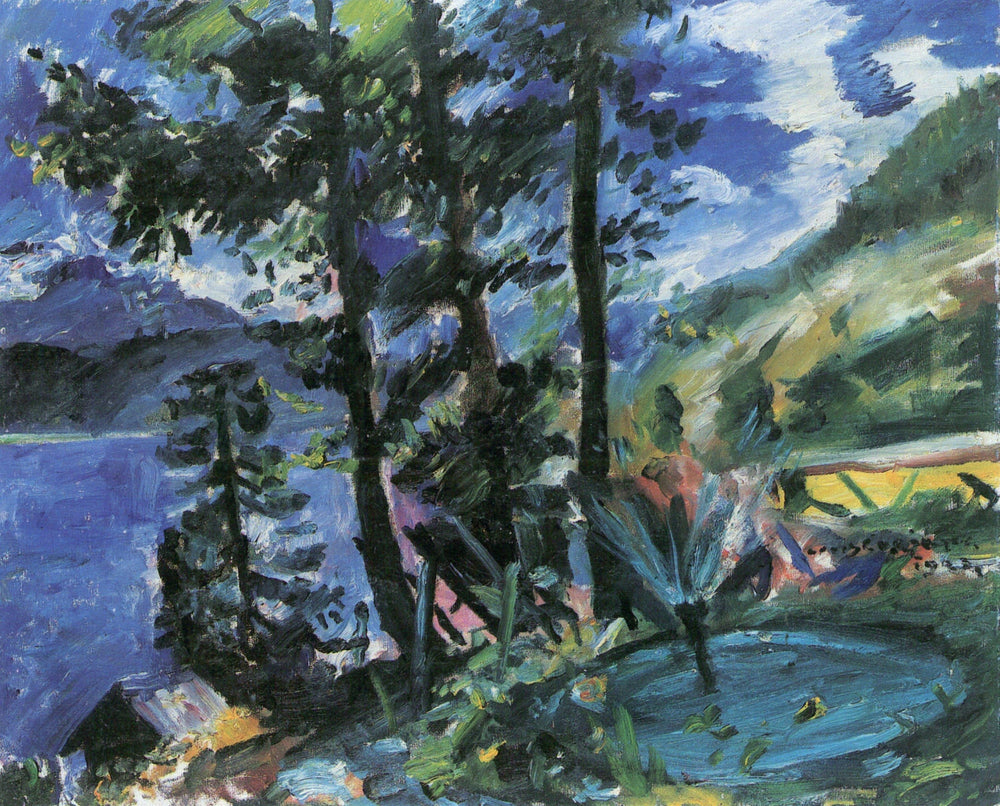 Walchensee mit Springbrunnen - Lovis Corinth