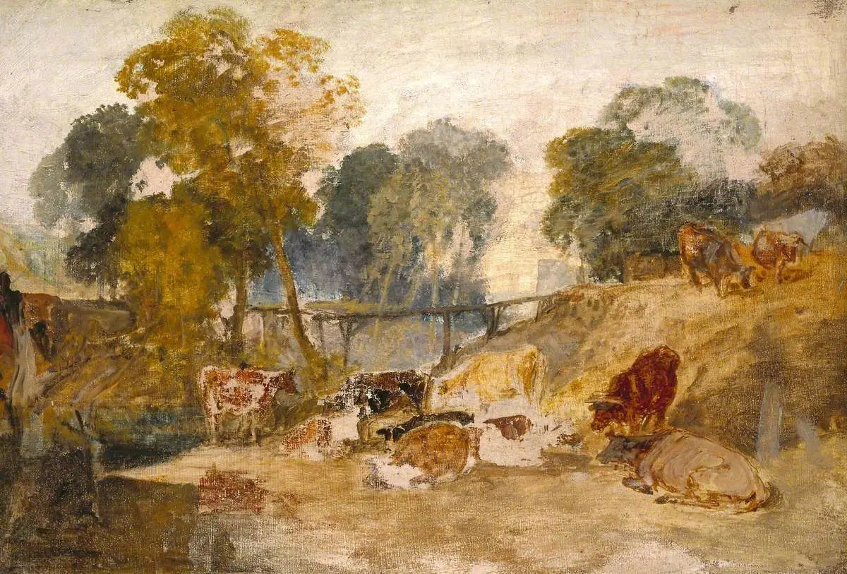 Windsor Castle: Cows in a Woody Landscape - J. M. W. Turner - Alpha Reproduction