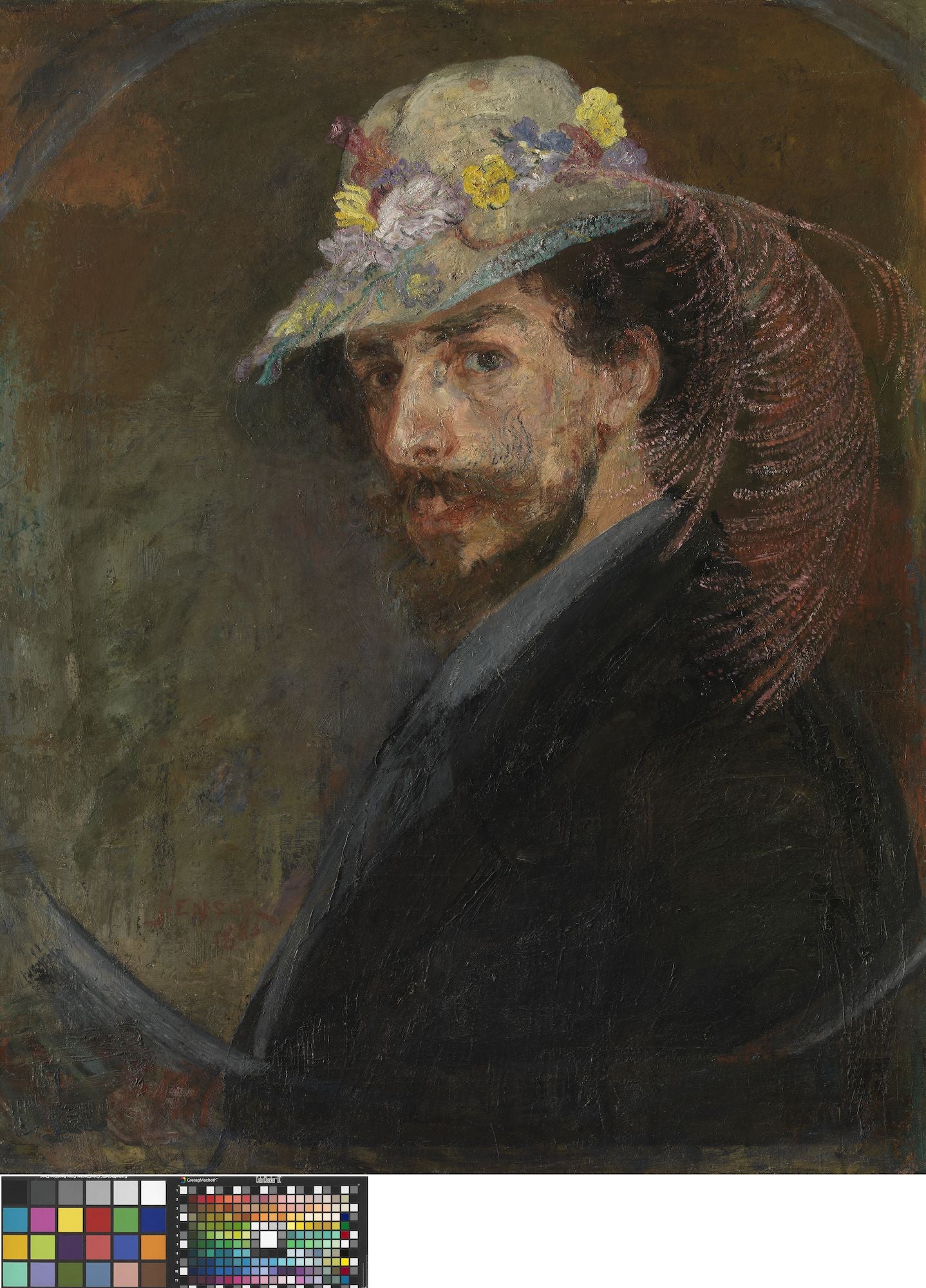 Autoportrait au chapeau fleuri - James Ensor