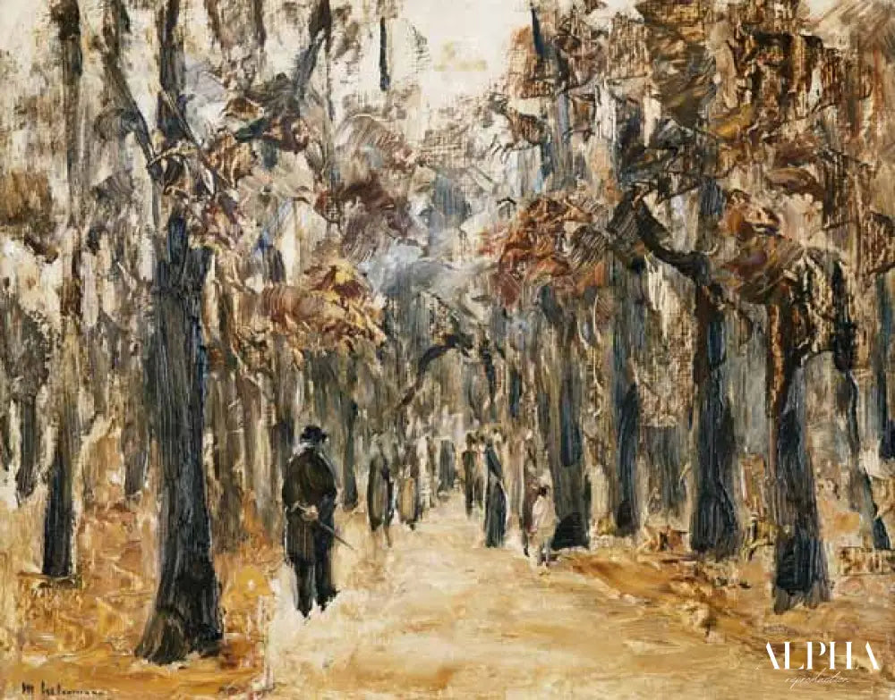 Zoo en automne avec des promeneurs - Max Liebermann - Reproductions de tableaux et peintures haut de gamme